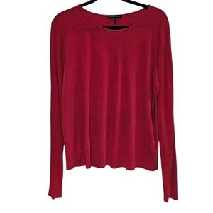 Eileen Fisher Silk Red Top Women's Size L